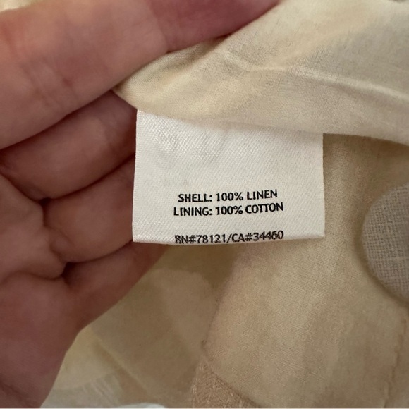 Eileen Fisher Women’s Long Sleeve 100% Linen High Collar Cream Jacket Sz M GUC - Picture 7 of 9